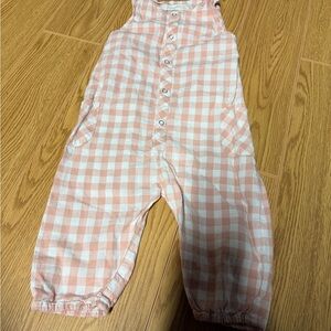 Charming Pink Checkered Kids Romper 6-13 Mths